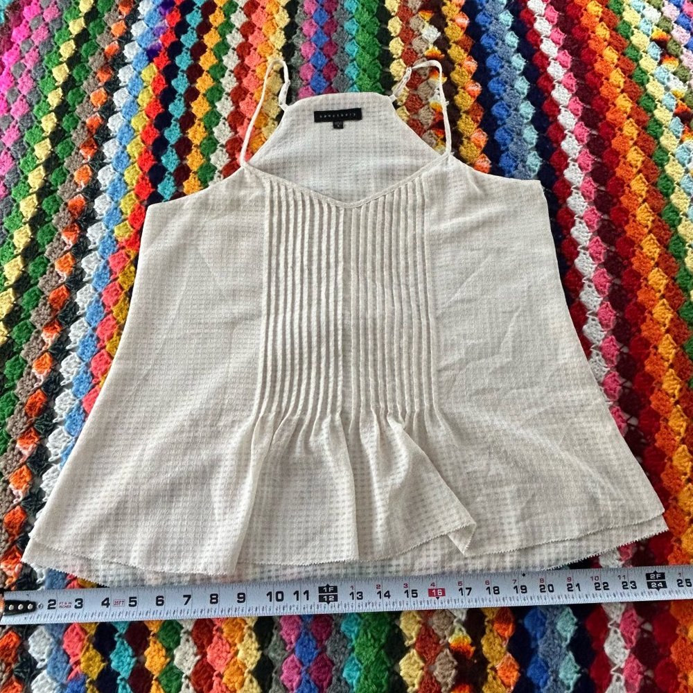 Sanctuary Pleated Front Sweetheart Neckline Flowy Gingham Cami Anthropol… - Picture 9 of 13